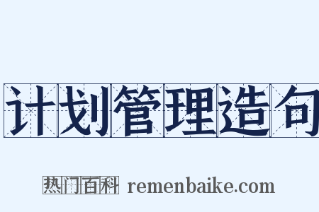 计划管理造句是什么意思的图片